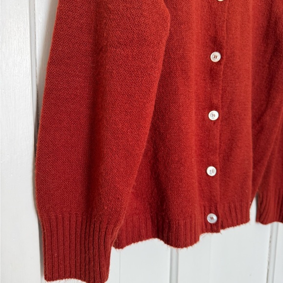Rust Red Vintage Cardigan Sweater small - Picture 3 of 7